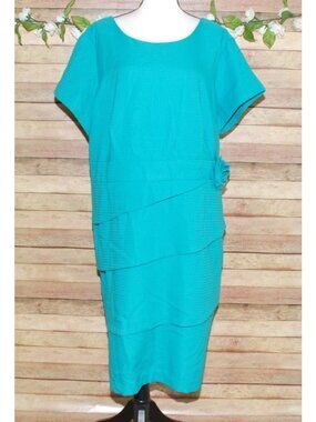 Shelby & Palmer Vintage-Inspired Seafoam Shift Dress Size 24W Textured Tiered